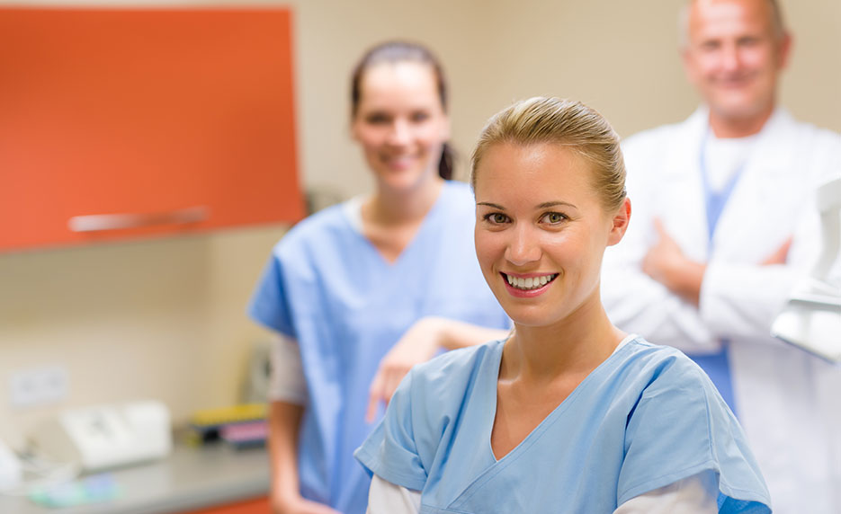 Health professionals smiling