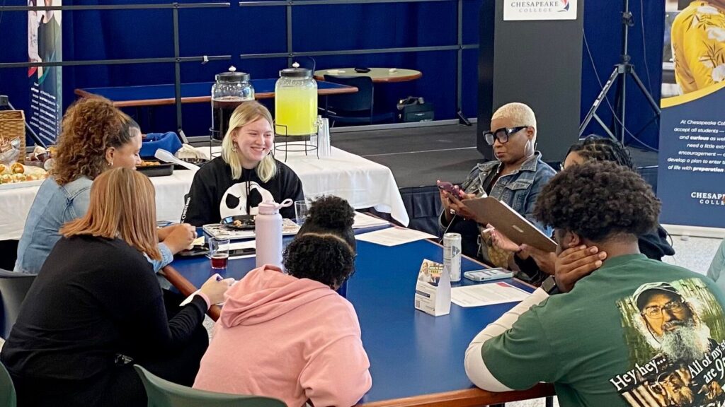 Students gather in the Caroline Center for a Student Mental Health Club event